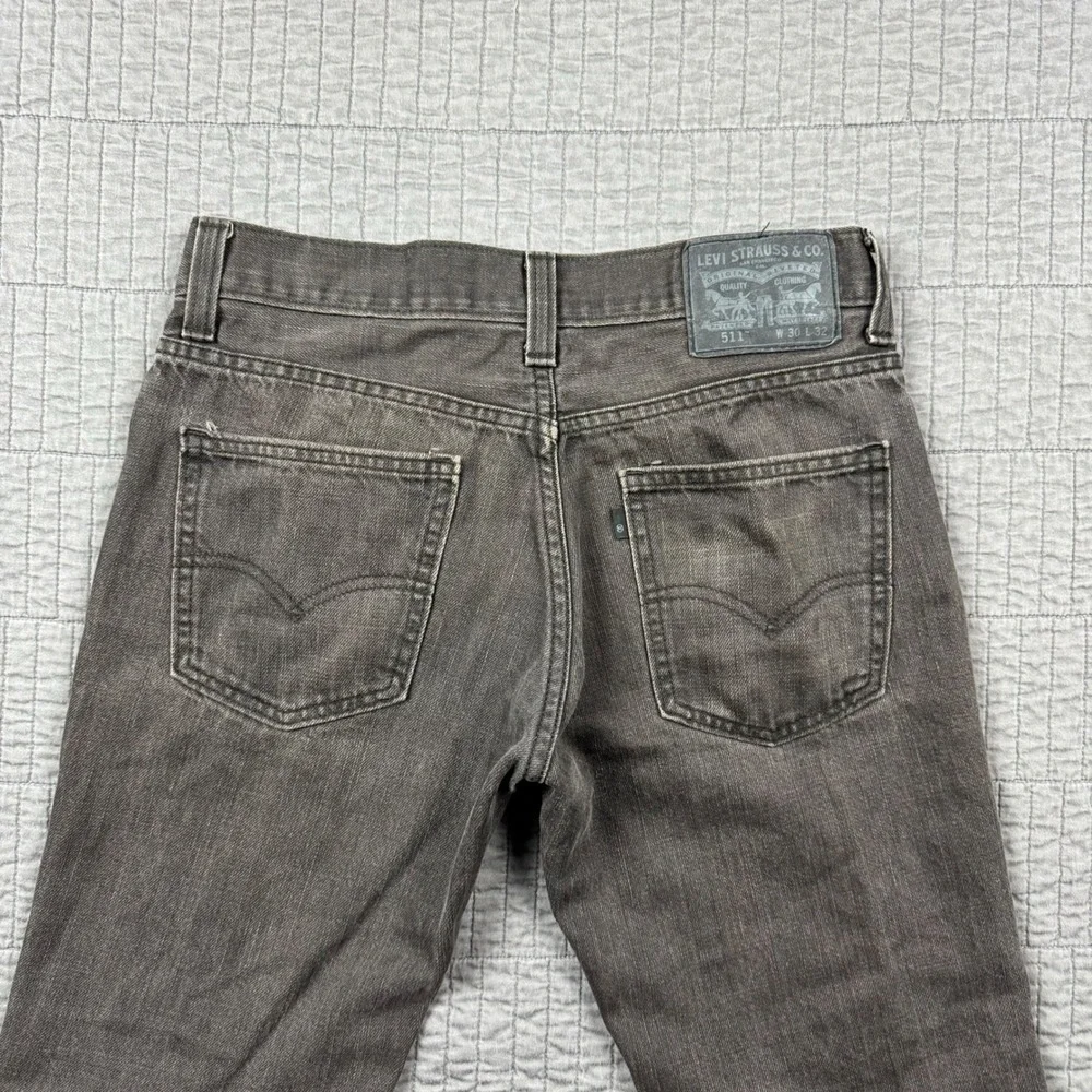 Levis 511 Jeans Men's 30x32‎ (30x30) Brown Faded Slim Fit Stretch Denim Pants